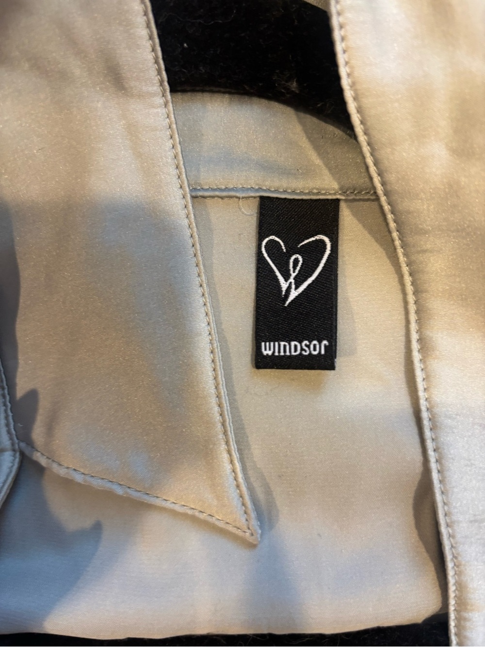 Windsor Satin Blouse in Light Sage